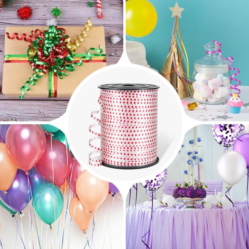 HimBen 500 Yards Curling Ribbon for Gift Wrapping, 3/16" Balloon String for Christmas Valentine Birthday Wedding Party Festival Decoration, Crafts, Flower Bouquet(Red Heart) - Image 3